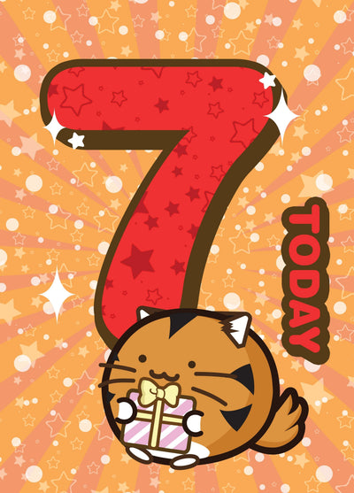 7 Today Birthday - Fuzzballs Card