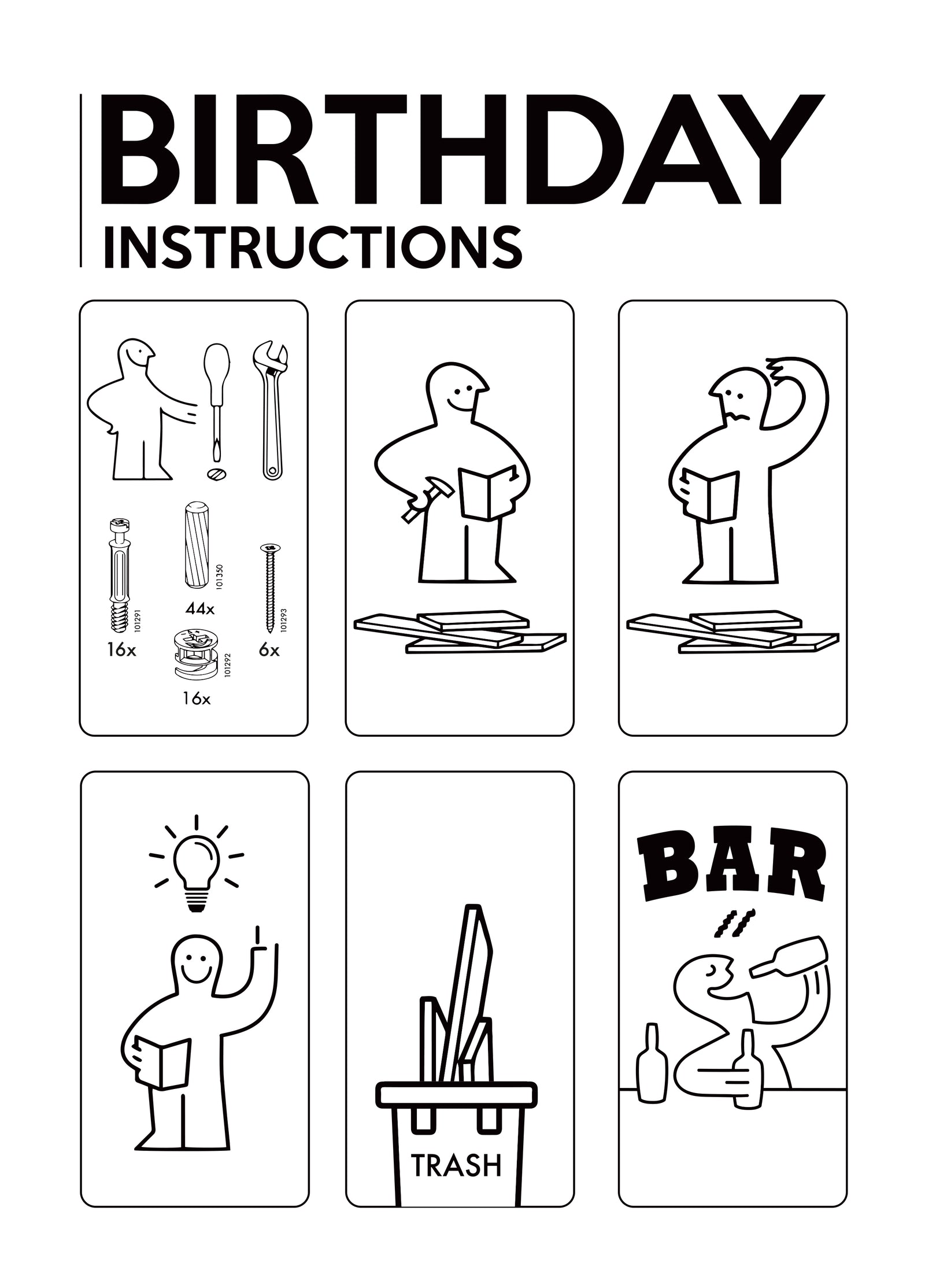 IKEA Instructions Birthday Card