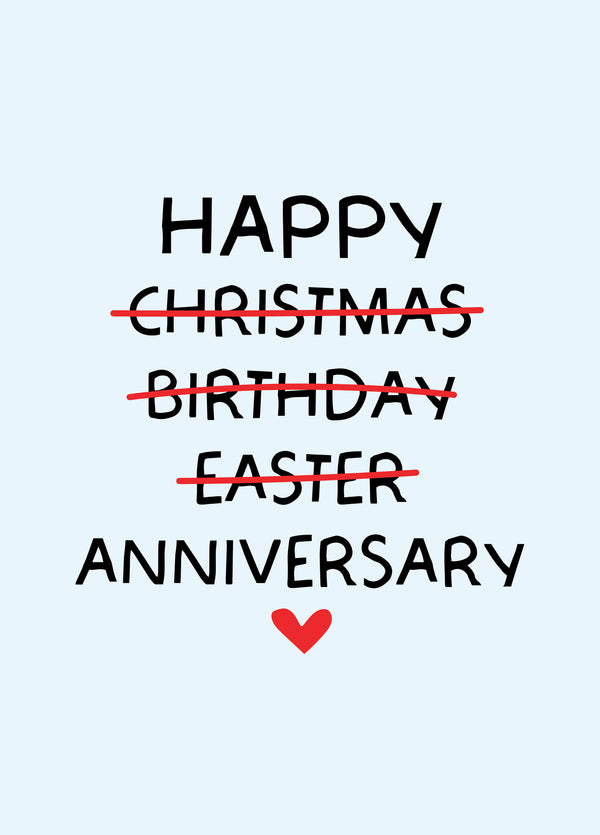 Funny Multiple Choice Cross Out Anniversary Card