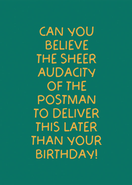 Funny Belated Birthday Card