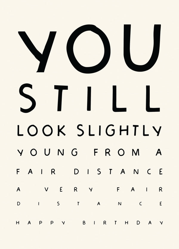 Funny 'Eye Test' Inspired Old Age Birthday Card