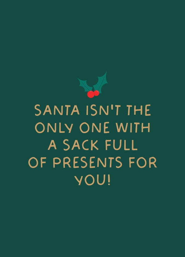 Funny Santa Sack Christmas Card