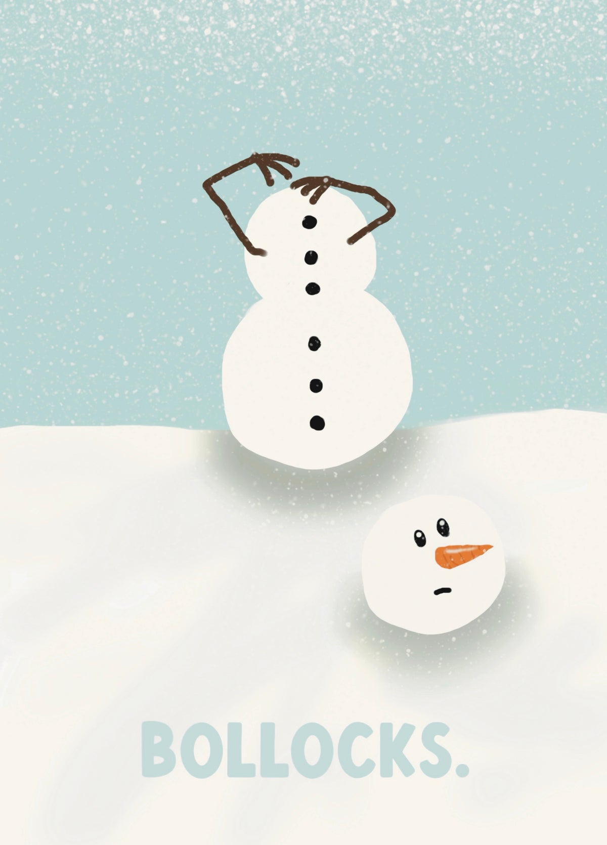 Snowman Losing His Head Funny Card