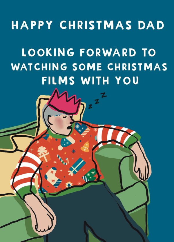 Funny Snoozing Dad At Christmas