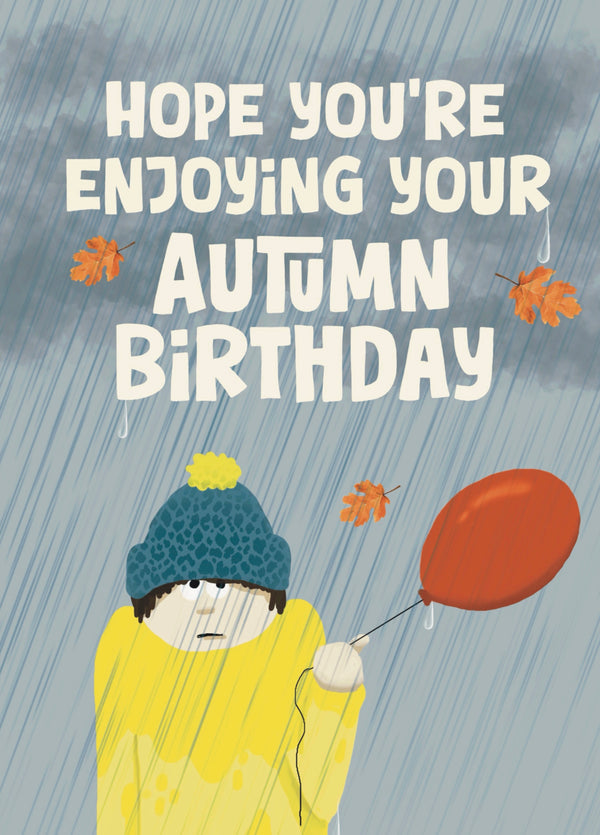 Funny Autumn Birthday Card