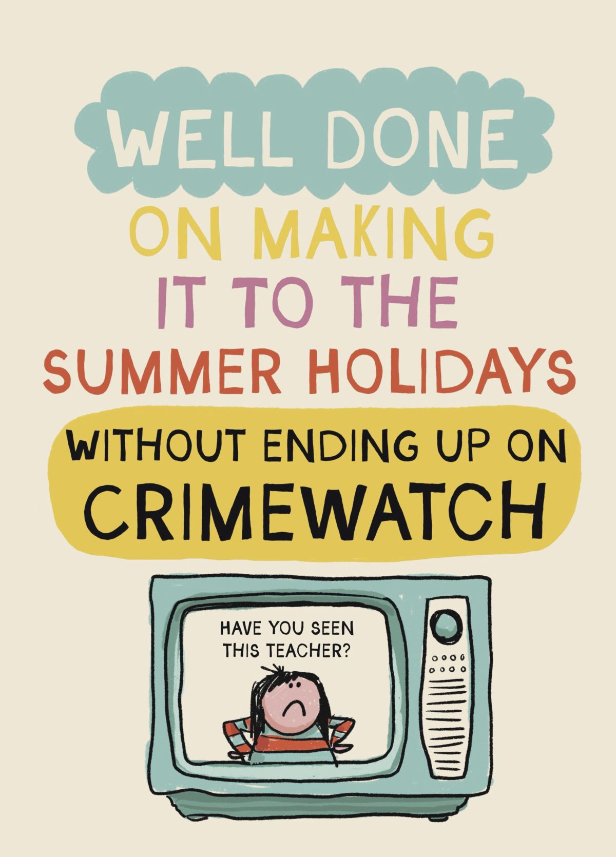 Funny Teacher Thank You Crimewatch Card