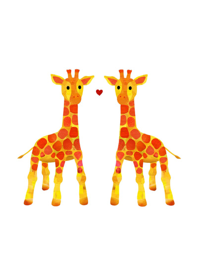 Two Giraffes In Love Card