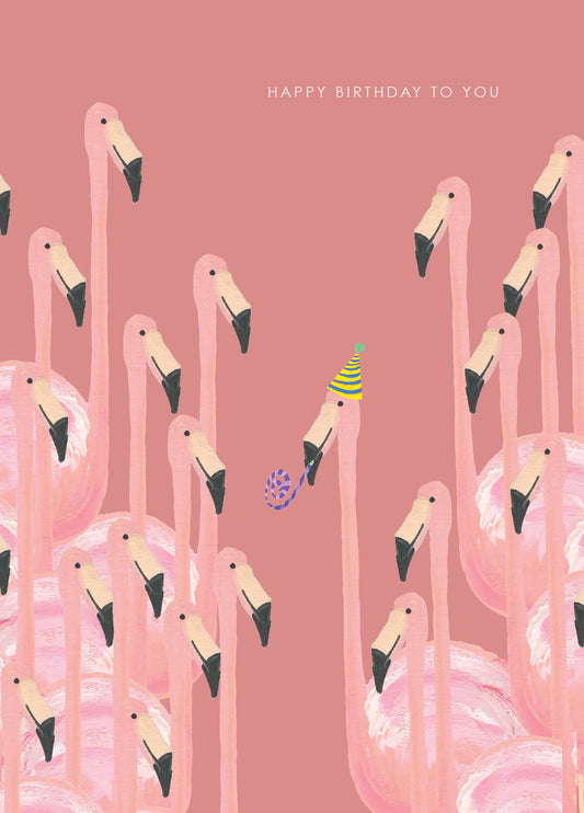 Flamingo Party Card