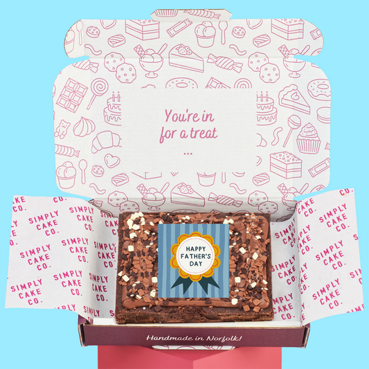 Happy Father's Day Rosette Brownie Slab