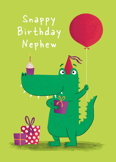 Crocodile Snappy Birthday Nephew Card