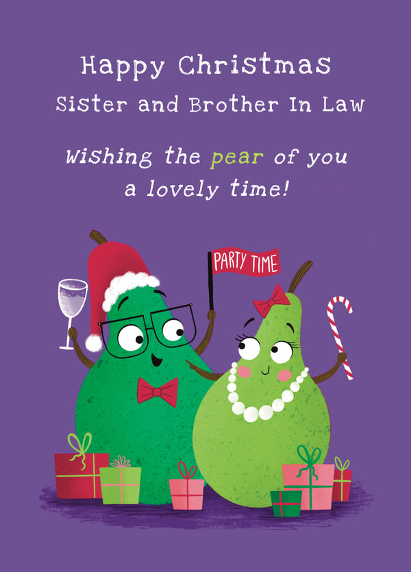 Sister And Brother In Law Pear Of You Cute Christmas Card