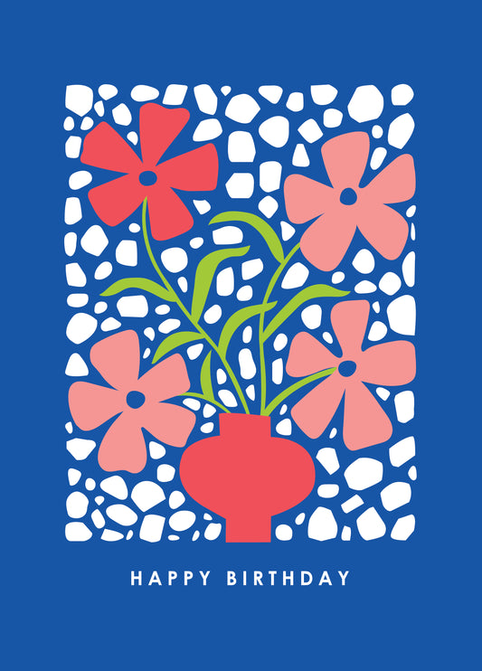 Floral Vase Birthday Card