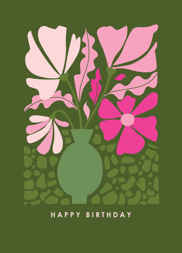 Floral Vase Birthday Card