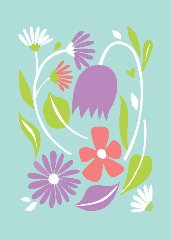 Pretty Pastel Floral Blank Card
