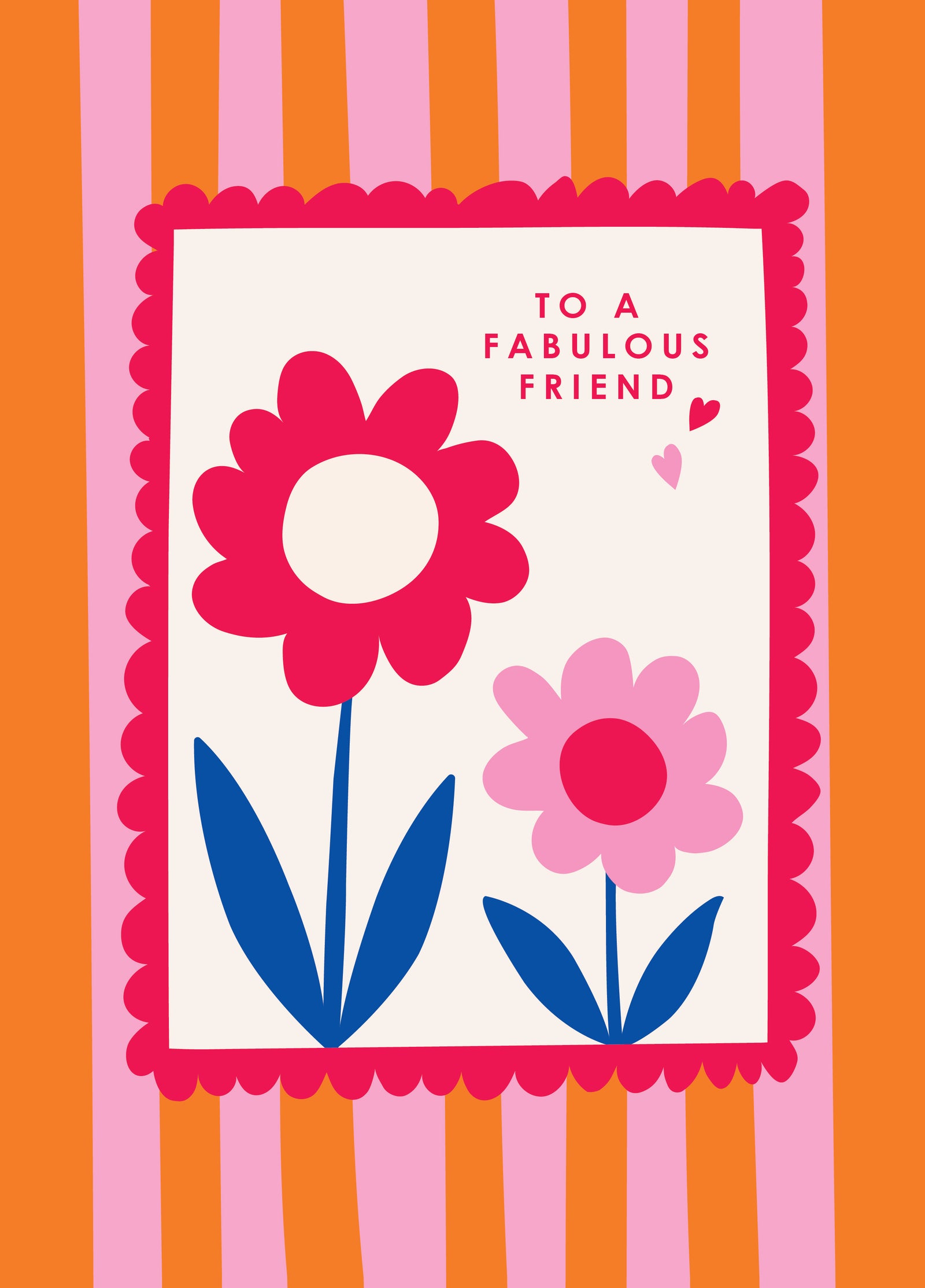 Stripey Floral Birthday Card