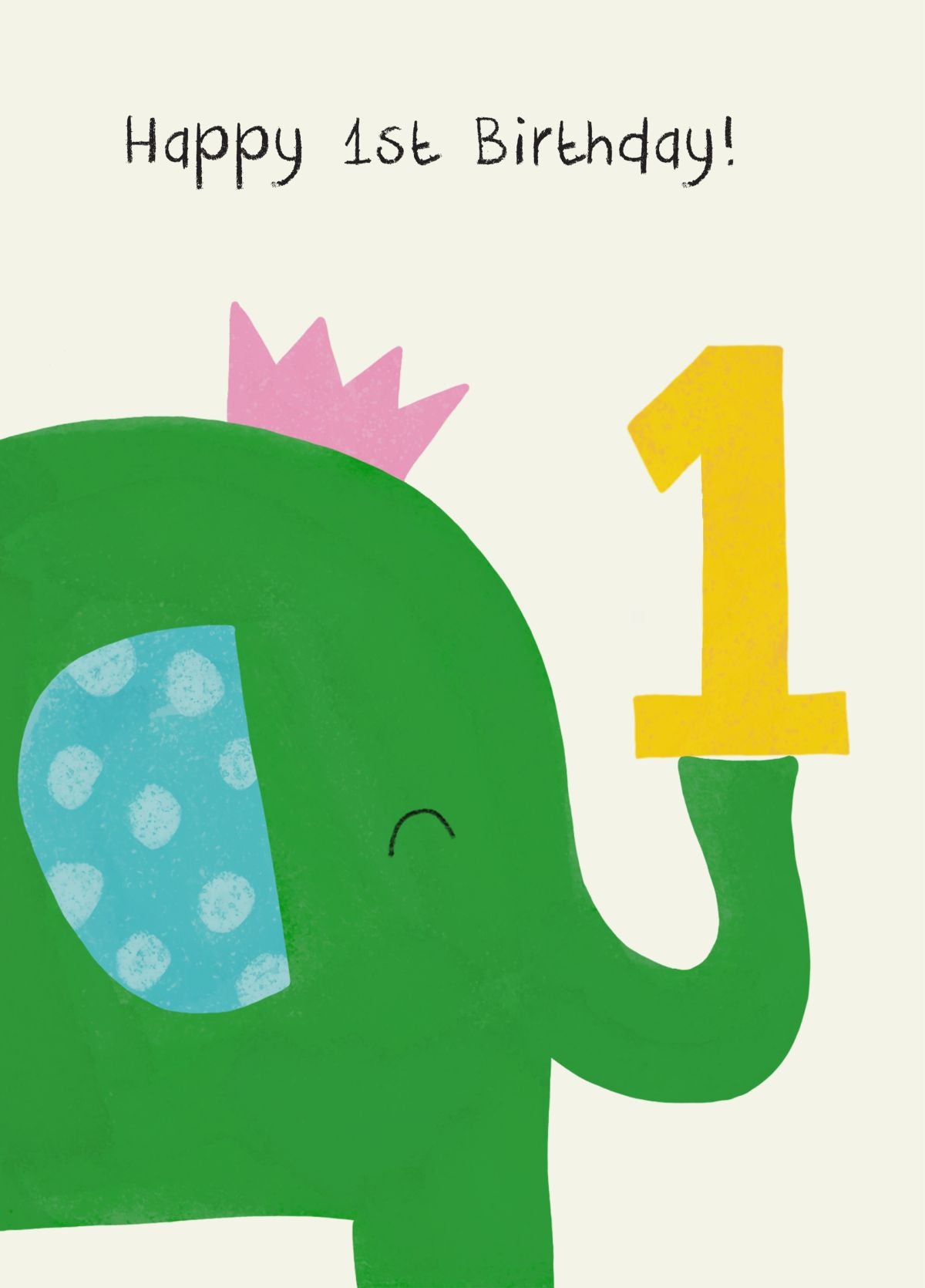 Cute Elephant 1st Birthday Card | First Birthday Card