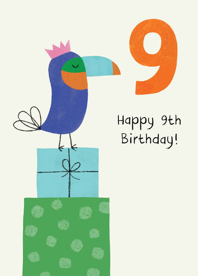 Cute 9th Birthday Card | Toucan Birthday Card