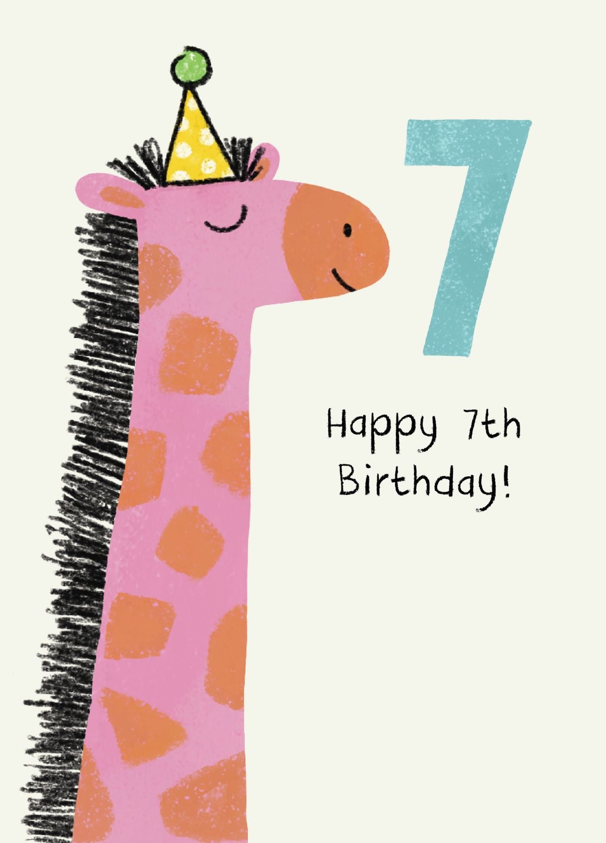 Cute 7th Birthday Card | Giraffe Birthday Card