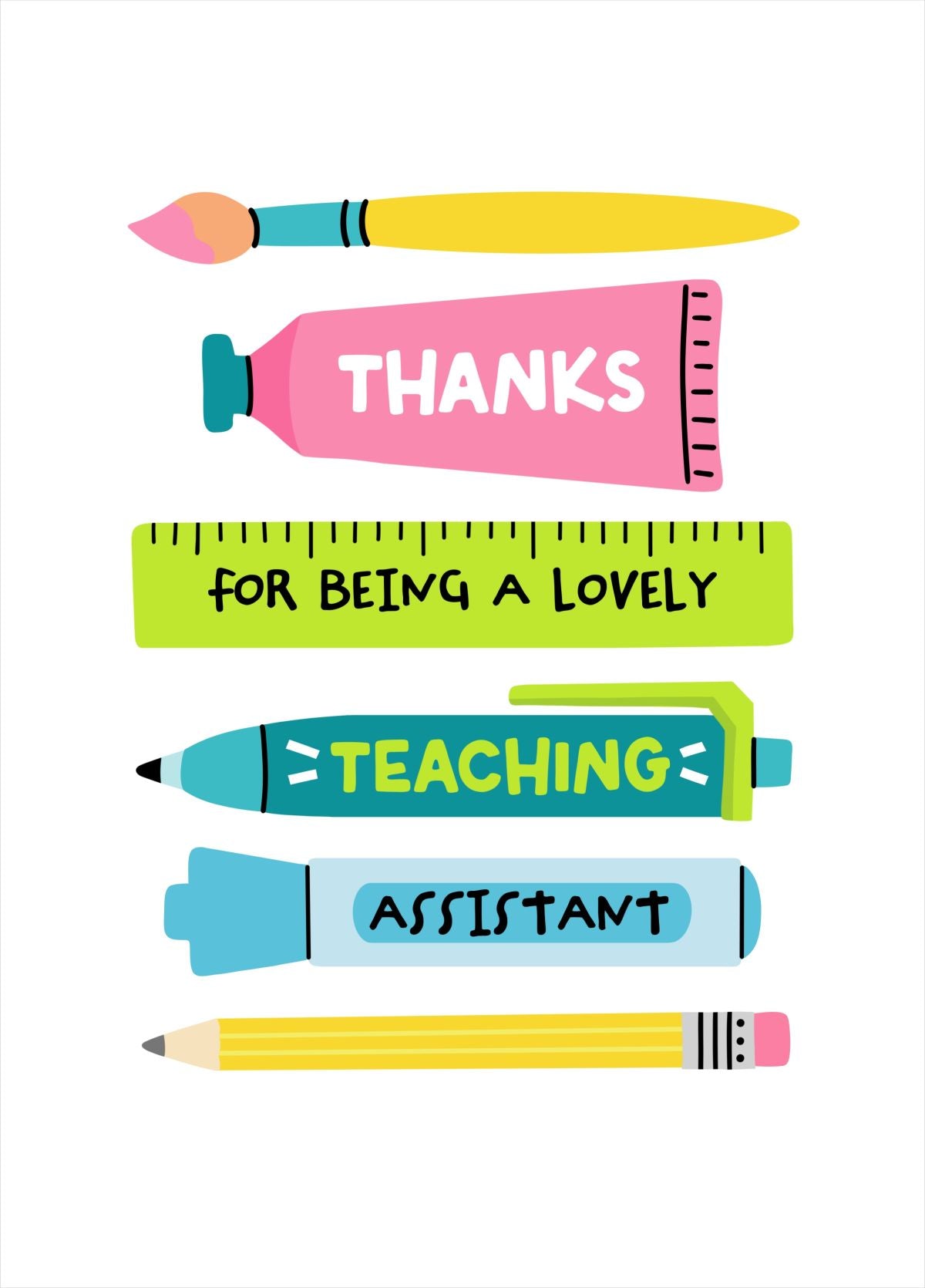 Thank You Teaching Assistant Card.