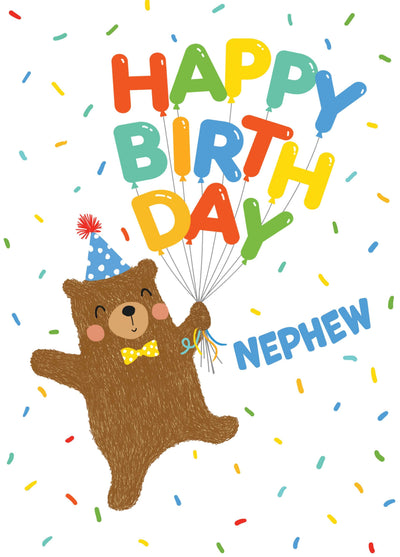 Nephew, Happy Birthday Bear Card