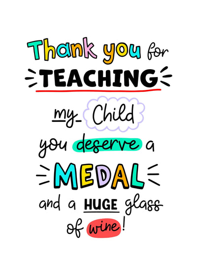Thank You For Teaching My Child Card