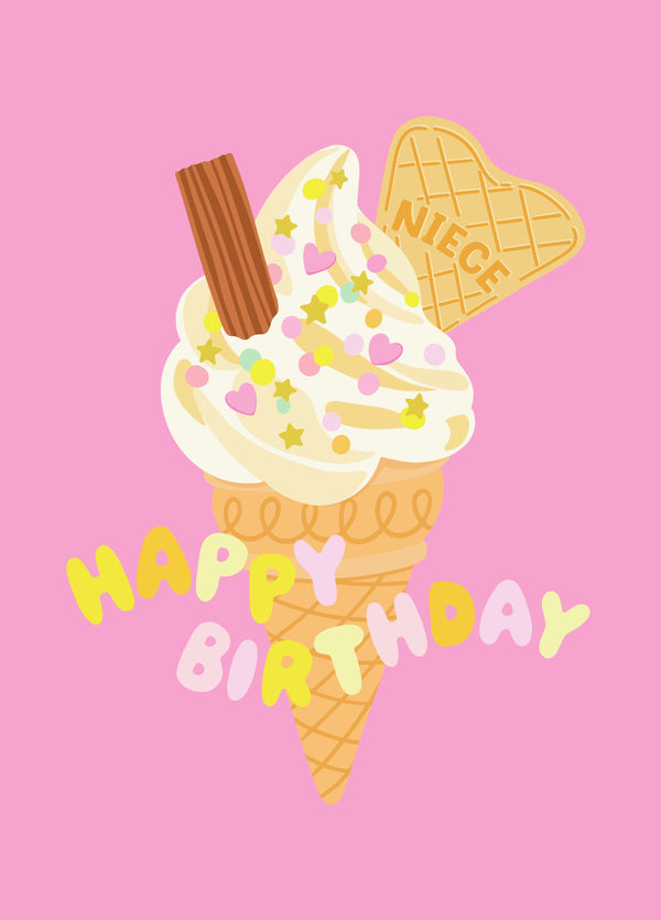Fun Niece Ice Cream Birthday Card