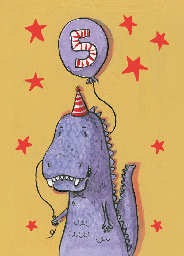 Happy 5th Birthday Dinosaur Card