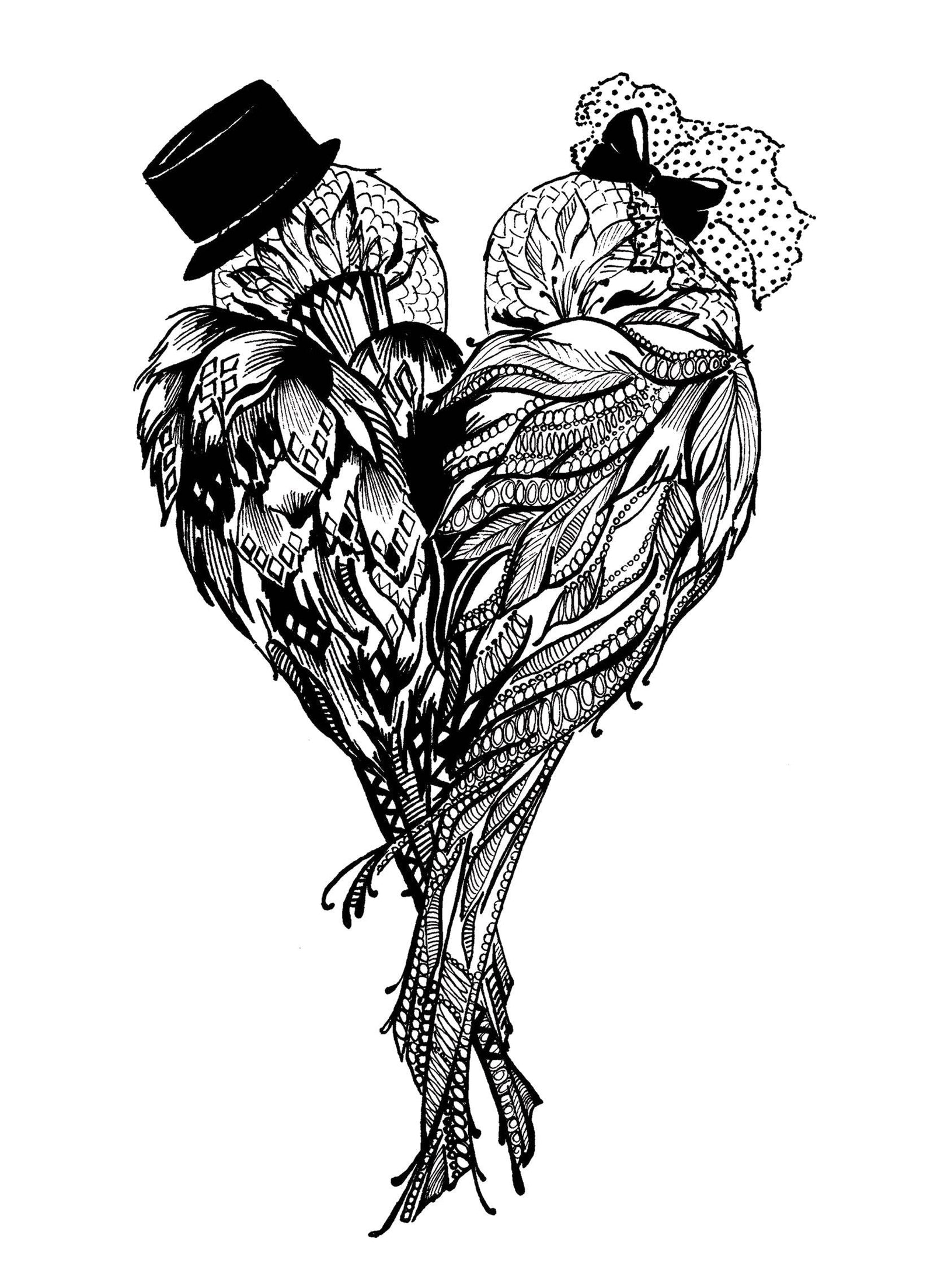 Wedding Lovebirds Card