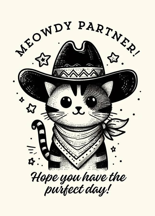 Meowdy Partner! Card