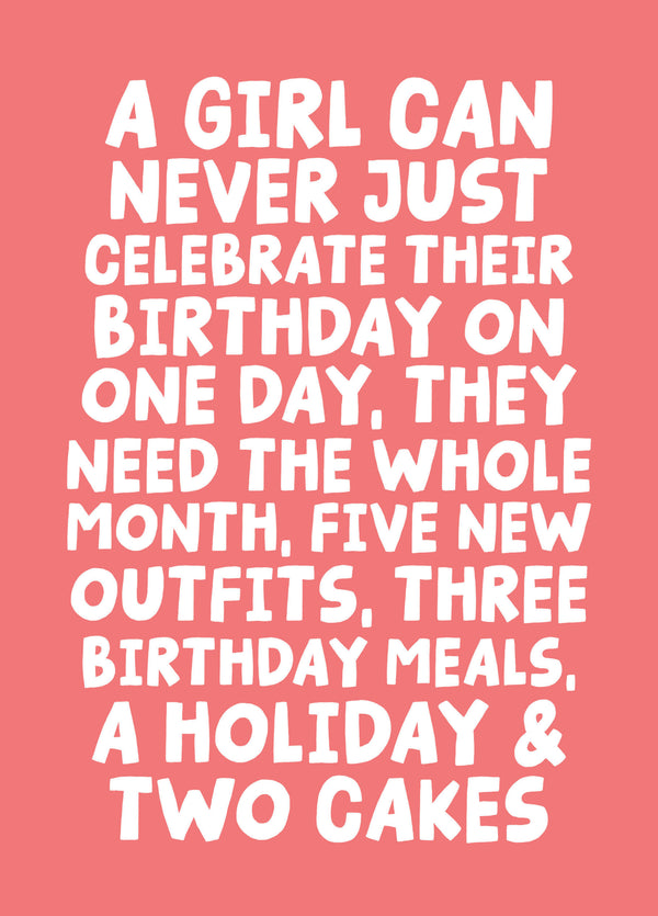 Extra Birthday Girl - Funny Birthday Card For Her