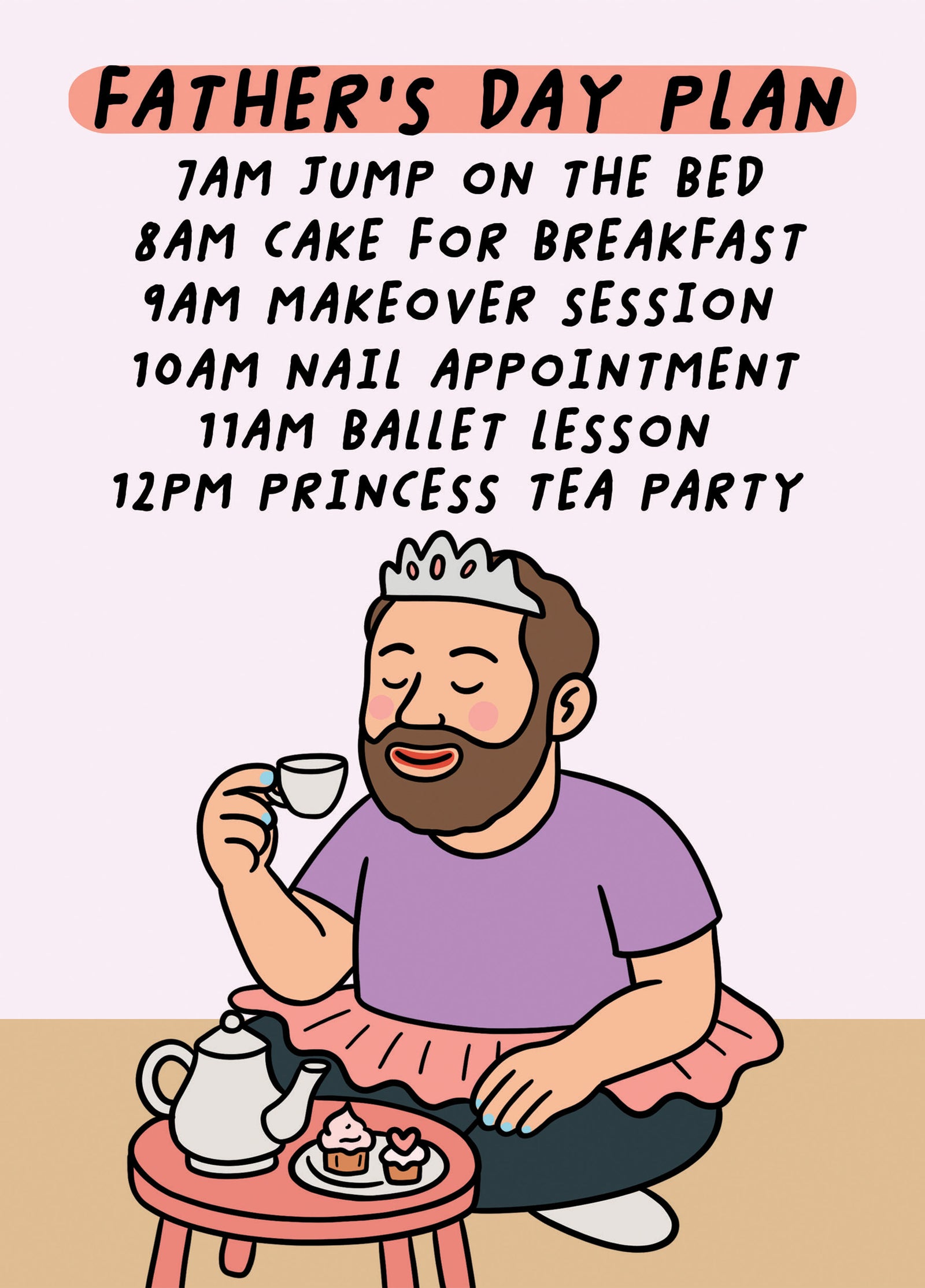 Girl Dad Father's Day Plan - Funny Father's Day Card 1