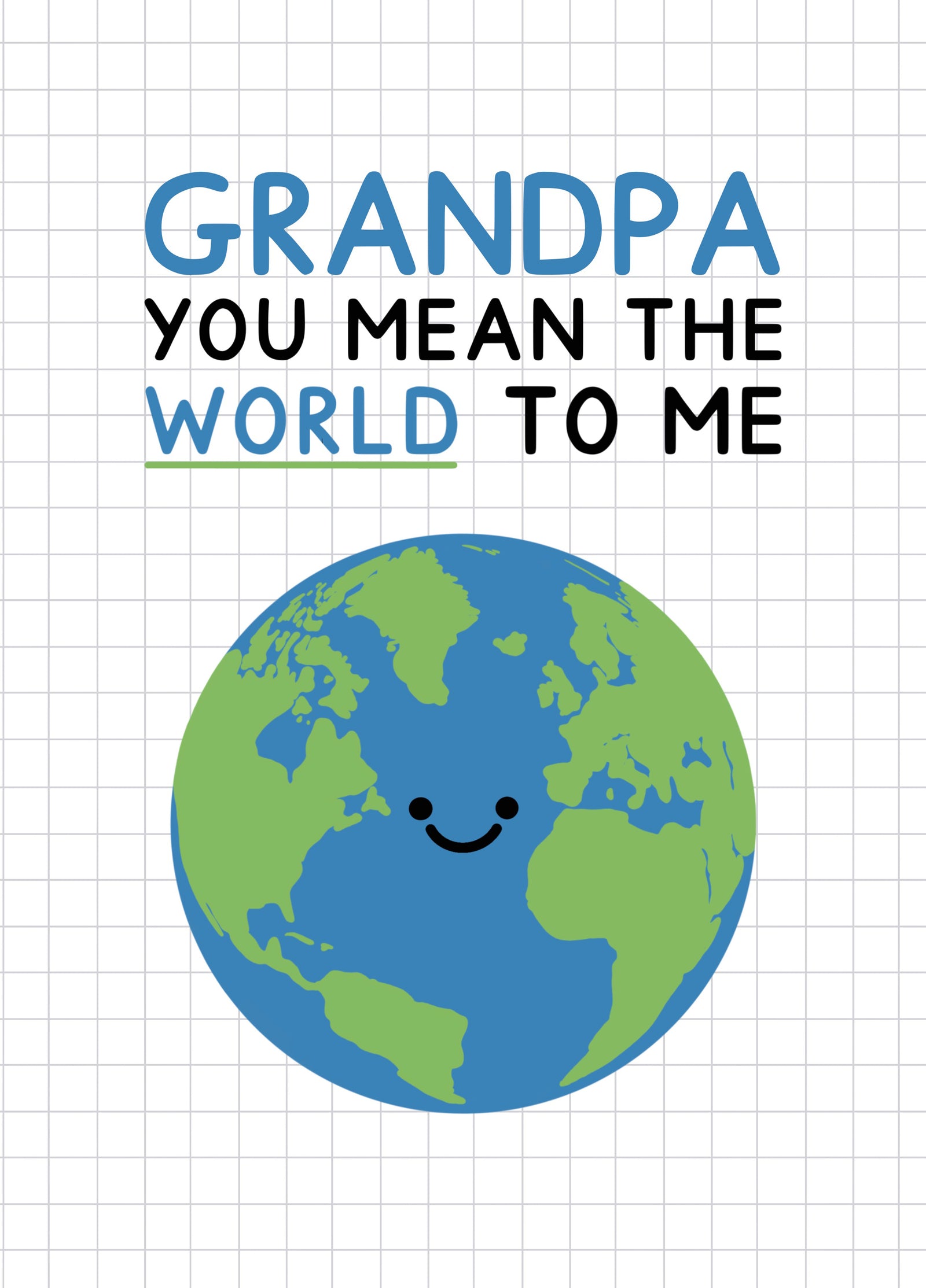Grandpa You Mean The World To Me Card