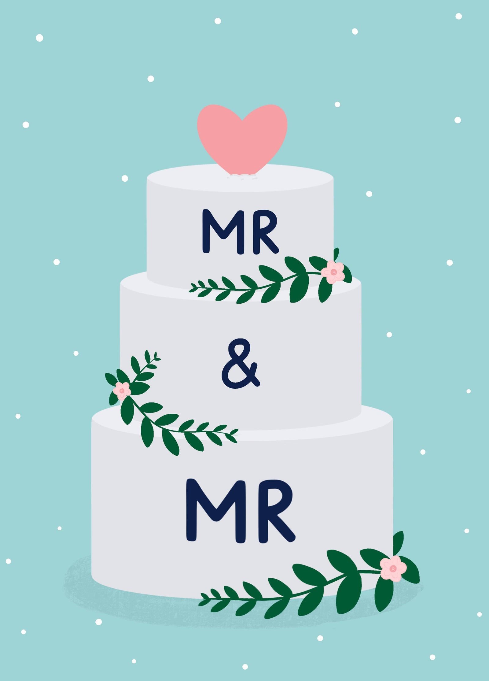 Mr And Mr Wedding Cake Card