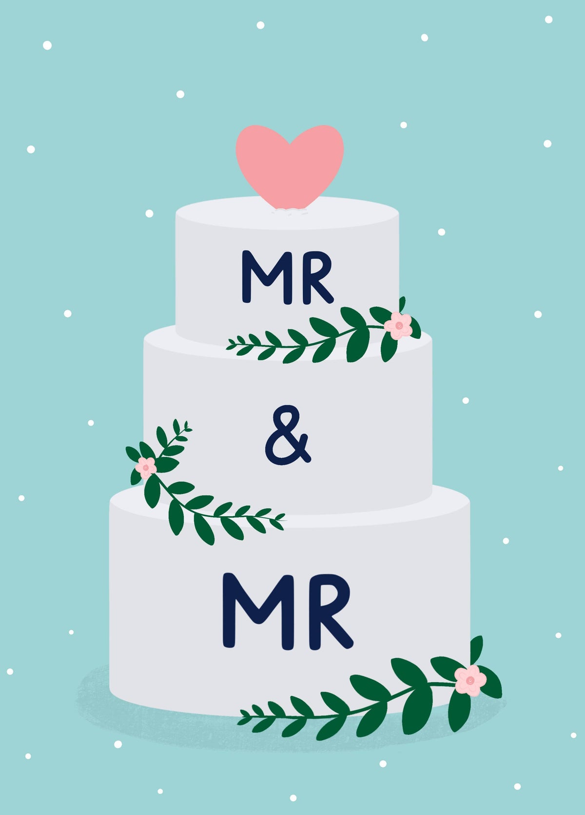 Mr And Mr Wedding Cake Card