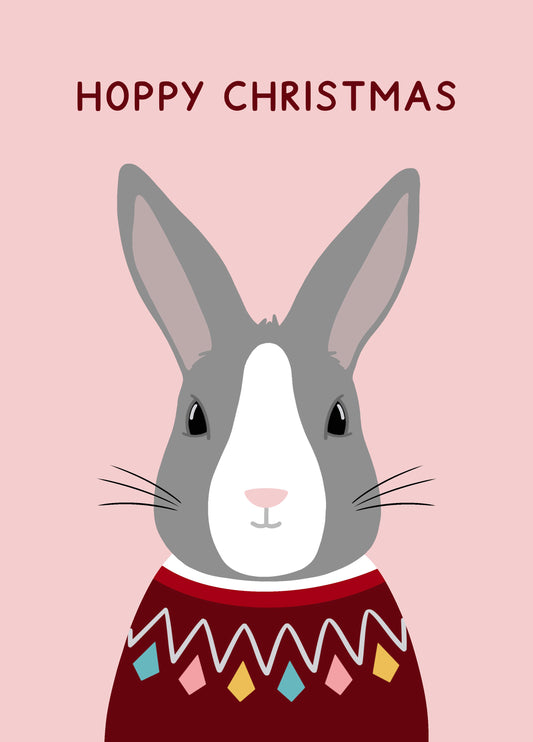 Hoppy Christmas Rabbit Card