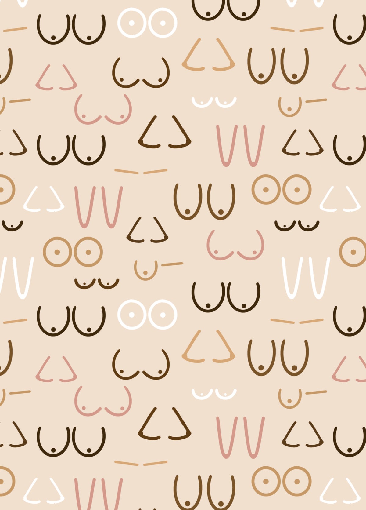 Boobs Pattern - Valentine's, Breastfeeding, Galentine's