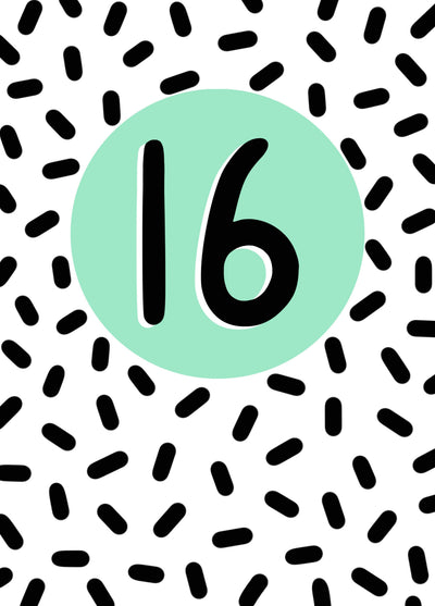 16 Birthday Confetti Card