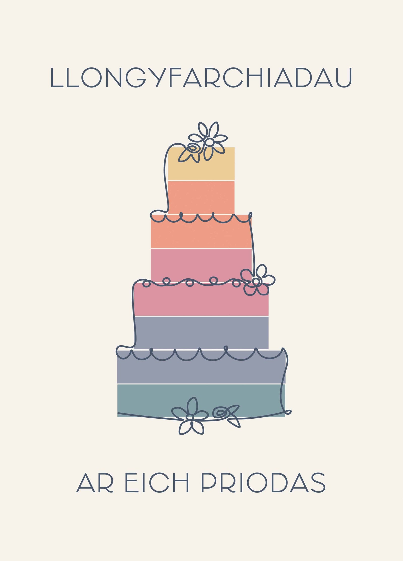 Priodas Cake Card