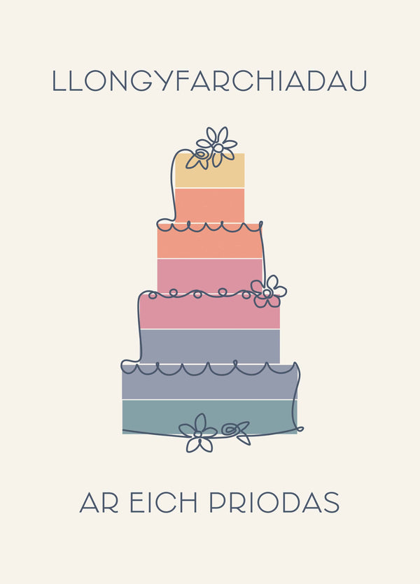 Priodas Cake Card
