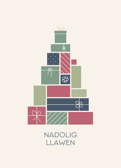 Nadolig Present Tree Card
