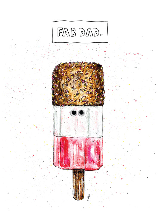 Fathers Day Card, Fab Dad Lolly.