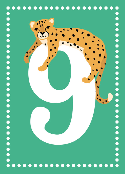 Age 9 Animal Birthday Card