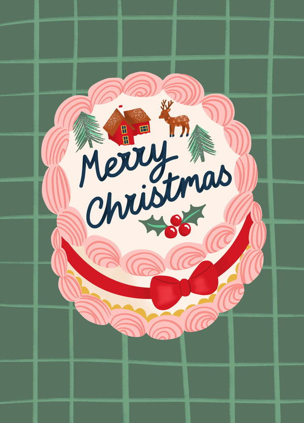 Retro Christmas Cake Card
