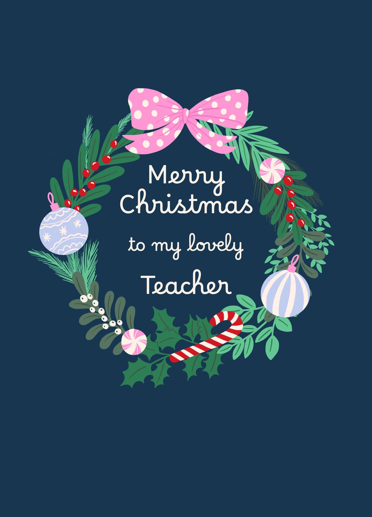 Merry Christmas Teacher Card