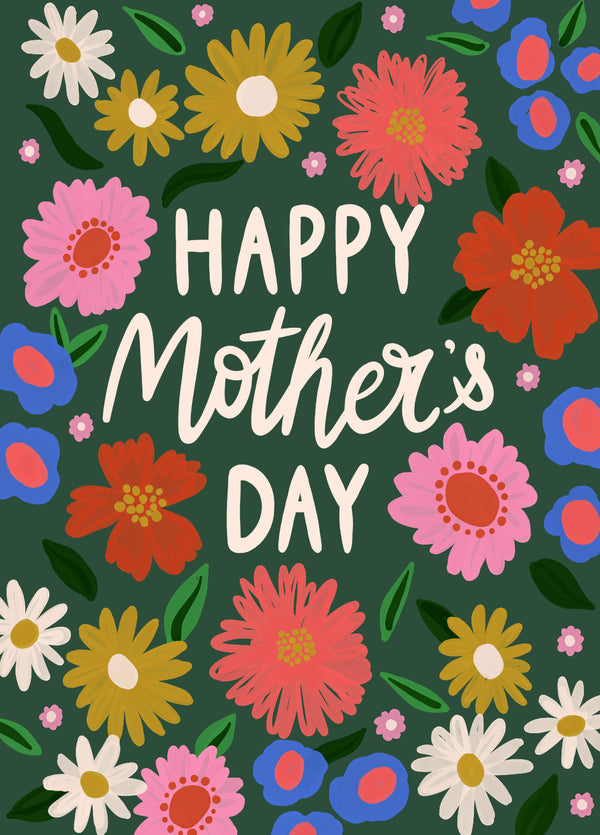 Green Floral Mother's Day Card