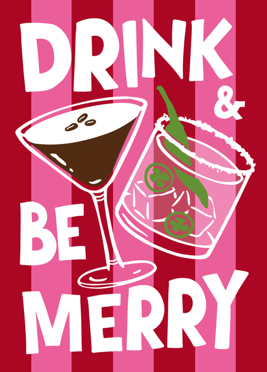 Drink & Be Merry Cocktail Card