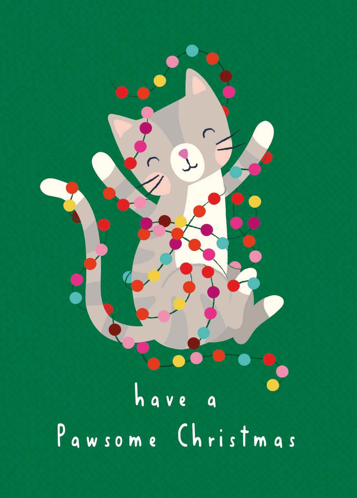 Naughty Cat With Christmas Lights
