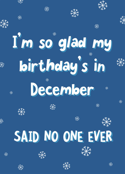 So Glad December Birthday Card