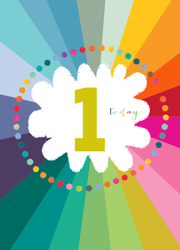 Colourful Cloud 1st Birthday Card