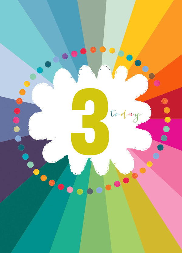 Colourful Cloud 3rd Birthday Card